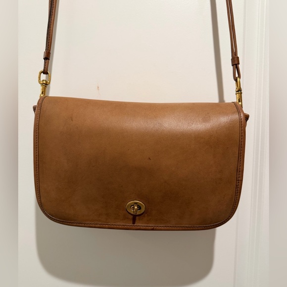 Coach Handbags - Coach Tan Leather Crossbody Bag